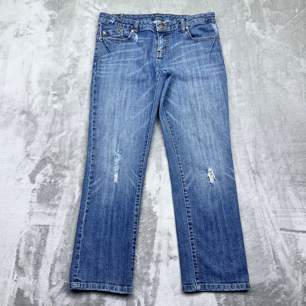 American Rag Cie Jeans Distressed Denim Blue Women's Sz 7 Fit 30" Grunge Western